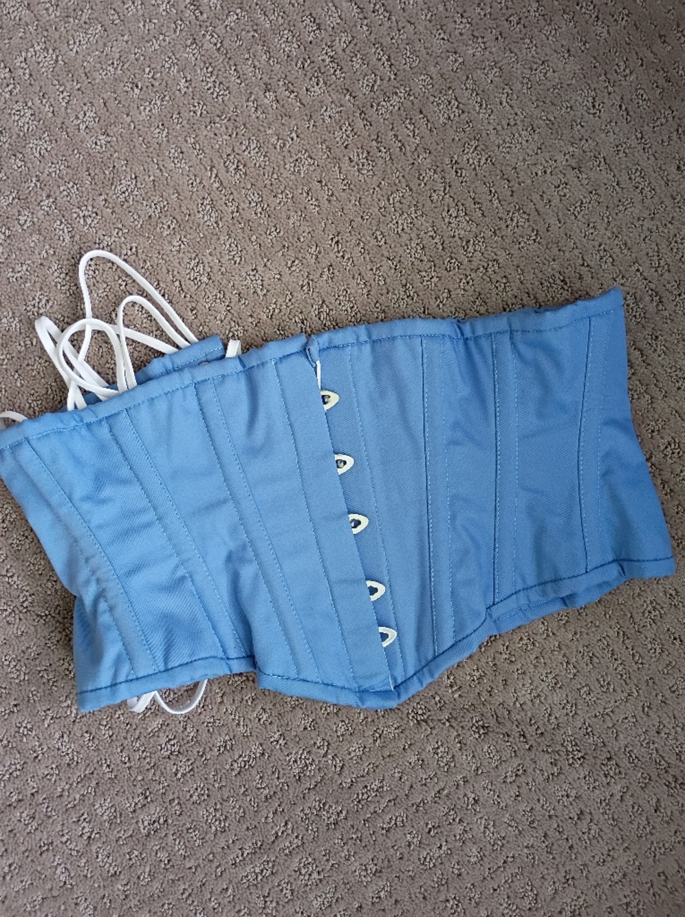 Light Blue Lace-Up Corset Waist Cincher